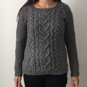 Artémisia - Pull tricot femme - Drop shoulders - Torsades - Point de blé - Maloraé Designs
