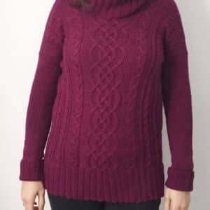 Rosales - Pull femme au tricot - Torsades - Col roulé - Maloraé Designs