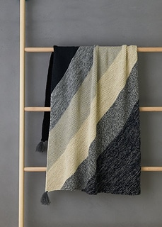 Rectangular Colorblock Bias Blanket, couverture ua tricot