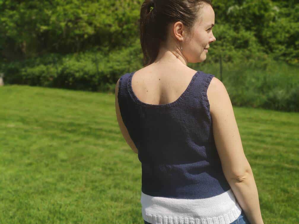 Débardeur bicolore au tricot