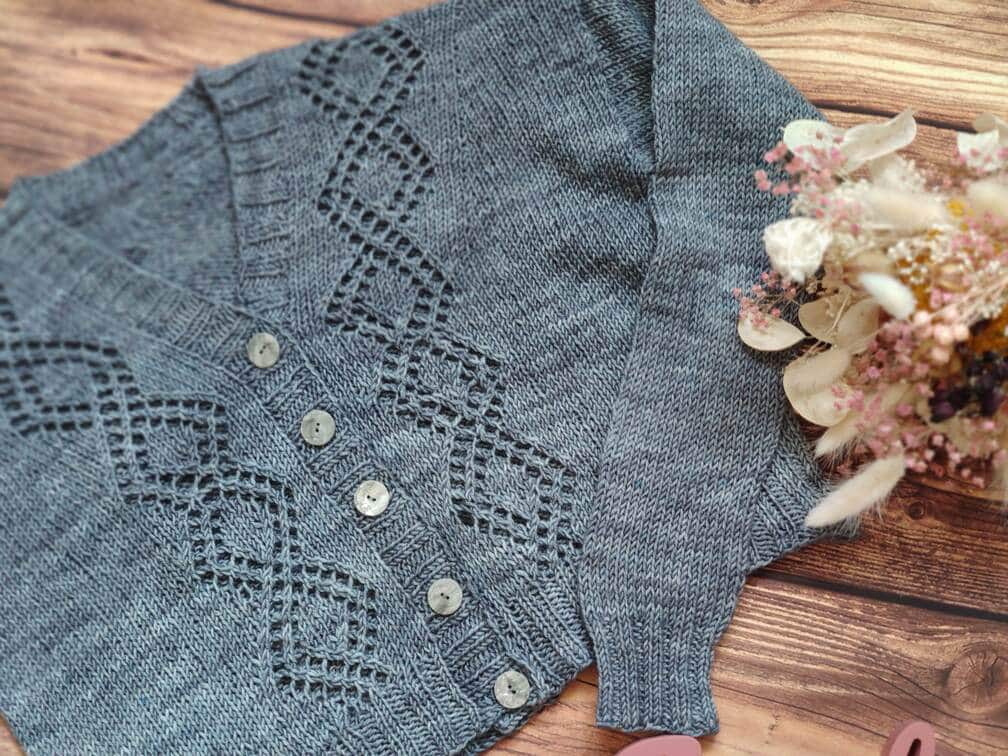 Motacilla, gilet court au tricot