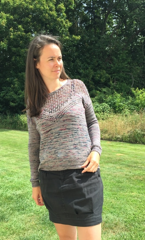 Pull en dentelle au tricot pour femme