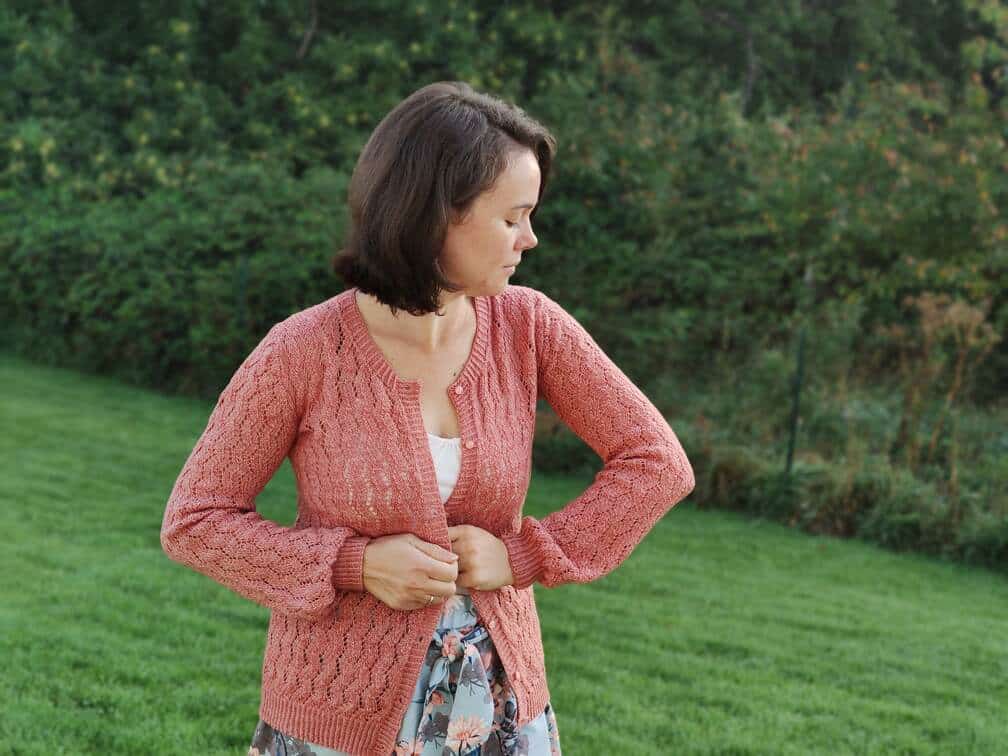 Gilet au tricot pour femme en dentelle- Albizia