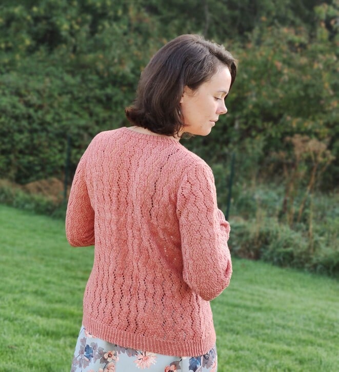 Gilet en dentelle au tricot pour femme