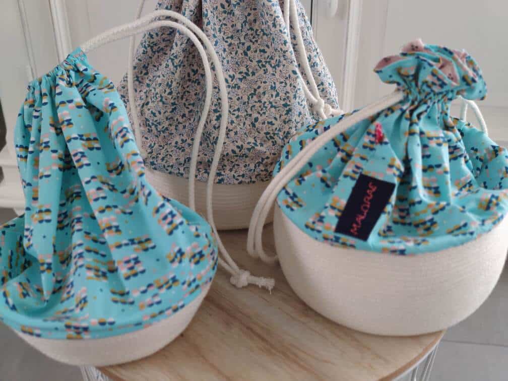 Panier en corde et tissu - Maloraé Designs