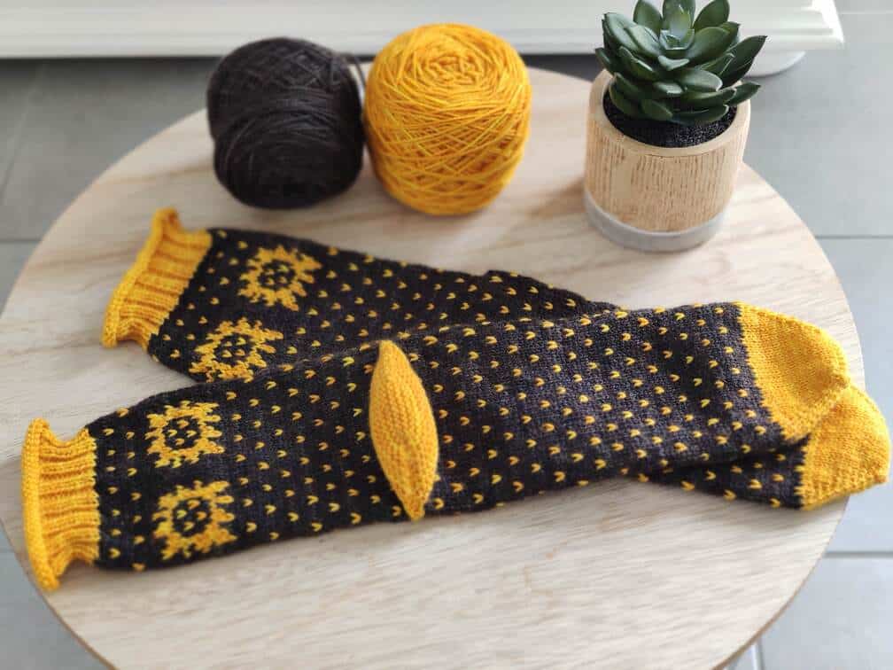 Heliante socks - Collection chaussettes trciot - Maloraé Designs