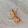 Anneaux marqueurs tricot - Libellule orange- Accessoires tricot - Maloraé Designs