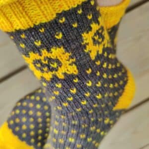 Chaussettes Heliante - Collection chaussettes au tricot - Maloraé Designs