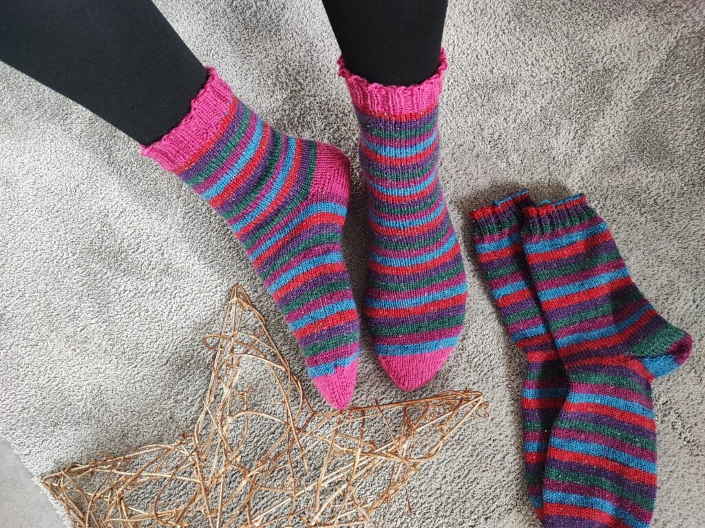 Chaussettes de Noël - Podcast tricot épisode 30 - Maloraé Designs
