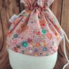 Panier projets tricot  - Corail - Taille M - Accessoires tricot - Maloraé Designs