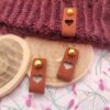 Étiquettes à rivets - Cœur ❤ - Rosy brown - Maloraé Designs