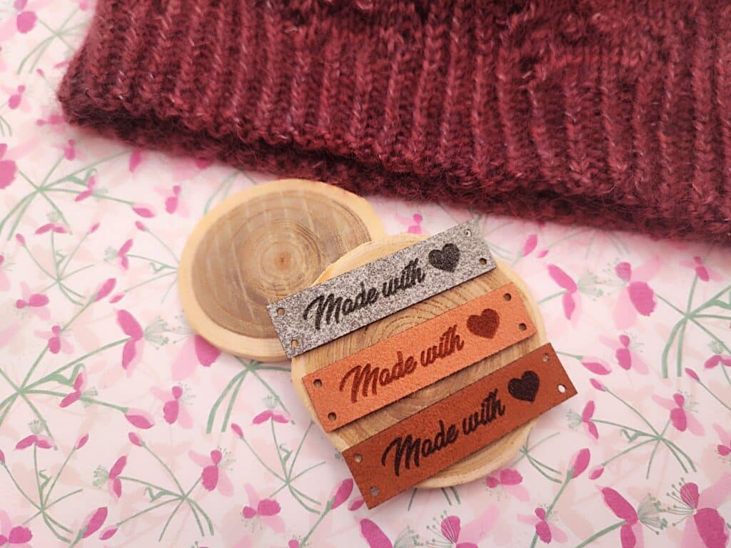 Étiquettes à coudre - Made with ❤ - Light Rosy brown - Maloraé designs