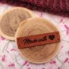 Étiquettes à coudre - Made with ❤ - Rosy brown - Maloraé Designs