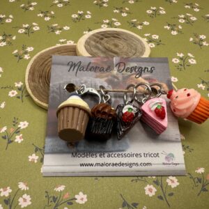 Lot anneaux marqueurs gourmandises - Accessoires tricot - Maloraé Designs