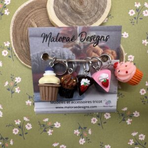 Lot anneaux marqueurs gourmandises - Accessoires tricot - Maloraé Designs