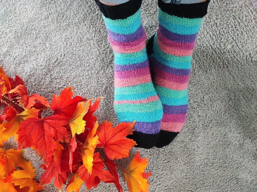 Chaussettes rayées - Tricot - Tuto tricot gratuit - Maloraé Designs
