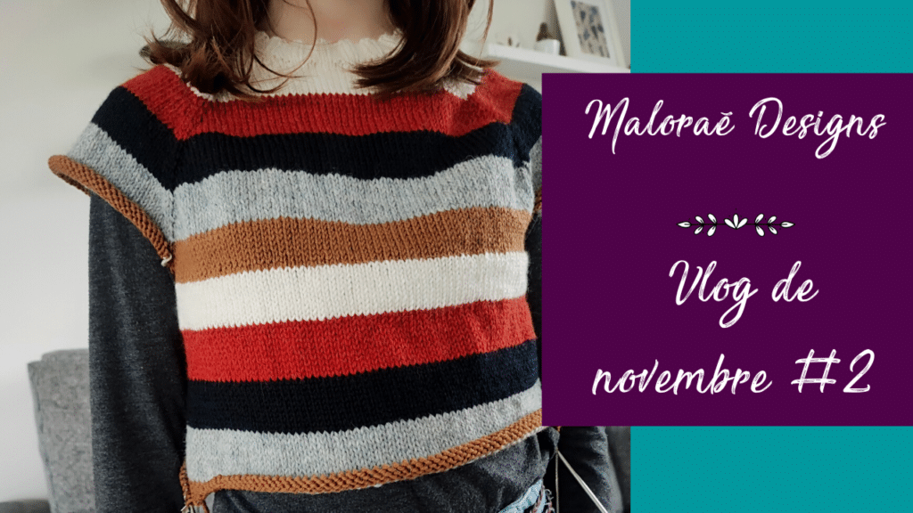 Vlog de novembre #2 – Au secours! J'ai trop d'en-cours tricot! - Vidéo tricot - Maloraé Designs