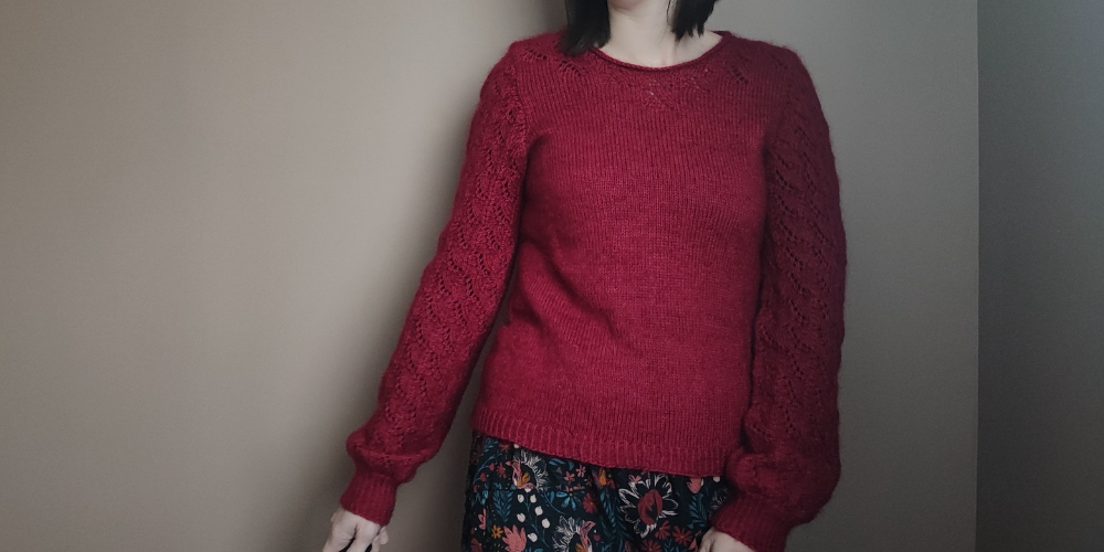 Irésine, un pull femme à manches montées en dentelle! - Patron de tricot - Maloraé Designs