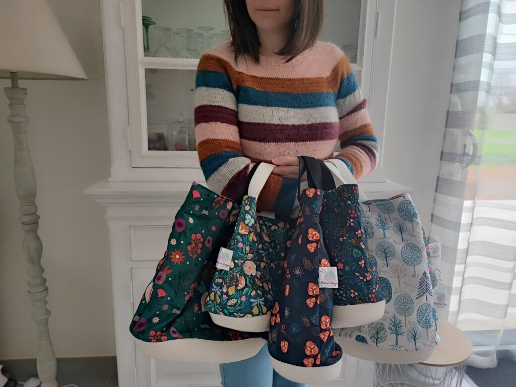 Paniers à projets tricot - Accessoires tricot -Podcast épisode 44 - Maloraé Designs