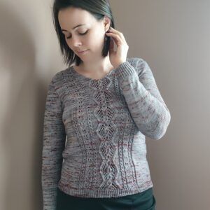 Lychnis - Pull col V pour femme au tricot - Maloraé Designs