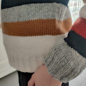 Ophrys Little - Pull raglan à rayures pour enfants au tricot - Maloraé Designs