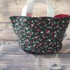 Panier projets tricot Nomade - Roses - Base Noire - Taille M - Accessoires tricot - Maloraé Designs