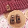 Étiquettes à rivets - Cœur ❤ - Marron - Accessoires tricot - Maloraé Designs