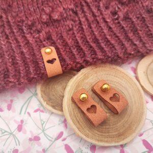 Étiquettes à rivets - Cœur ❤ - Light Rosy brown or- Maloraé Designs