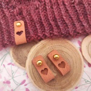 Étiquettes à rivets - Cœur ❤ - Light Rosy brown or- Maloraé Designs