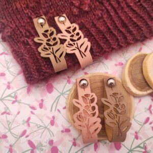 Étiquettes à rivets - Fleurs - Accessoires tricot - Maloraé Designs