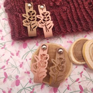 Étiquettes à rivets - Fleurs - Accessoires tricot - Maloraé Designs