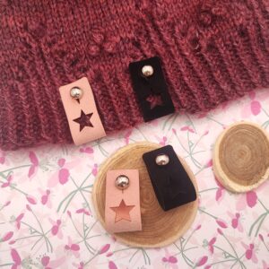 Étiquettes à rivets - Étoile - Accessoires tricot - Maloraé Designs
