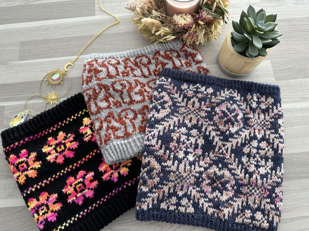 Byblis, un joli col en jacquard réversible ! (Appel au test) - Patron tricot - Maloraé Designs