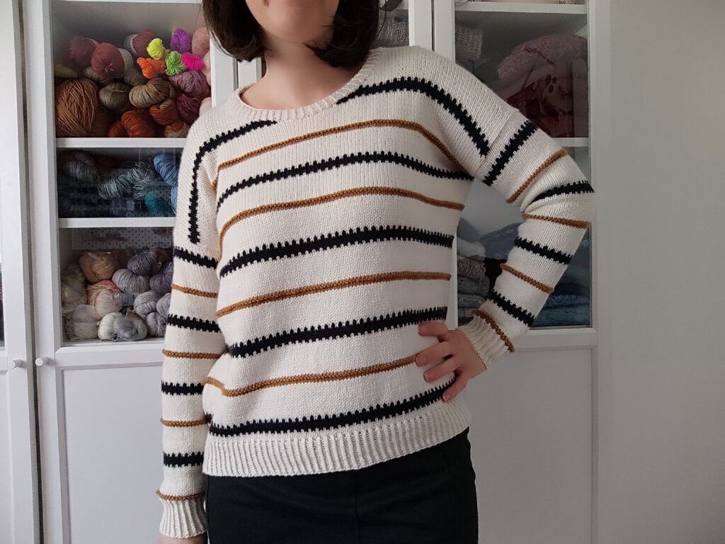 Deutzia - Pull marinière au tricot pour femme - Patron de tricot - Jacquard et textures - Maloraé Designs