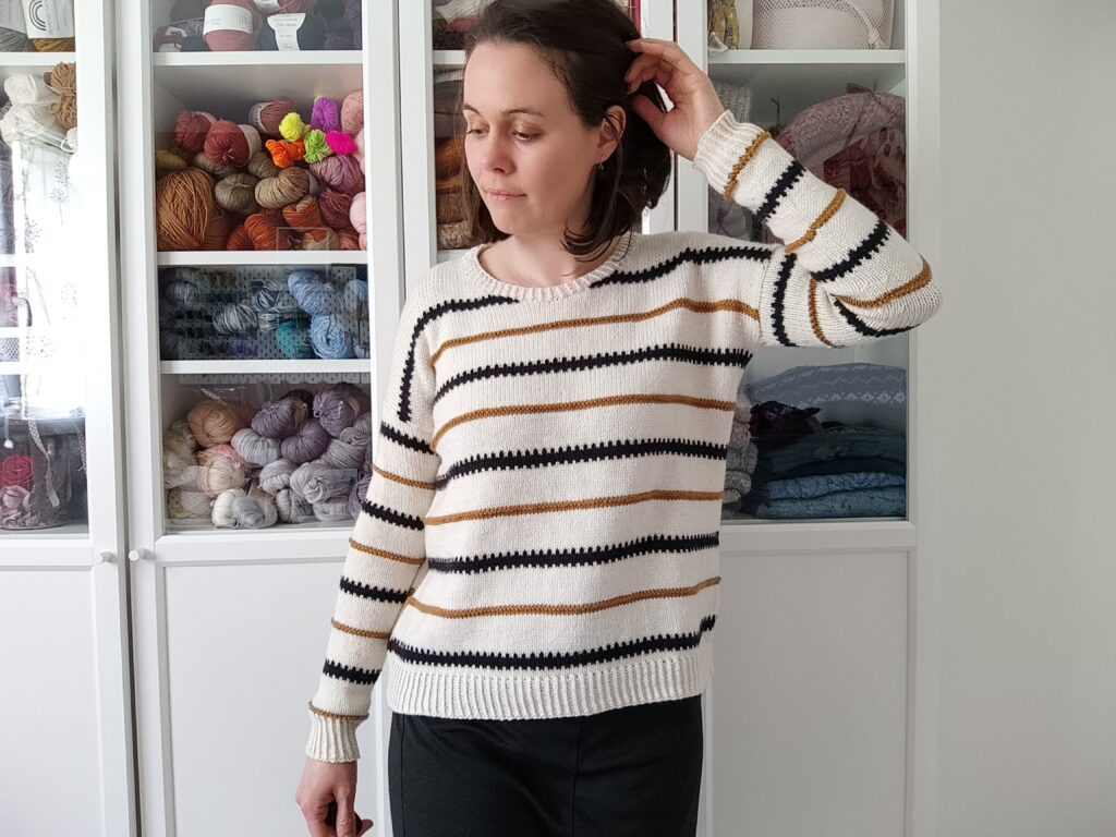 Deutzia - Pull marinière au tricot pour femme - Patron de tricot - Maloraé Designs