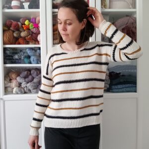 Deutzia - Pull marinière au tricot pour femme - Patron de tricot - Maloraé Designs