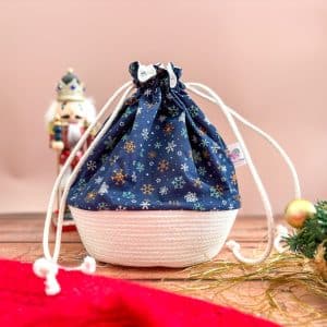 Panier projets tricot - Flocons - Taille M - Accessoire tricot - Maloraé Designs