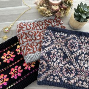 Byblis, un col tricoté en jacquard et réversible ! - Patron de tricot - Maloraé Designs