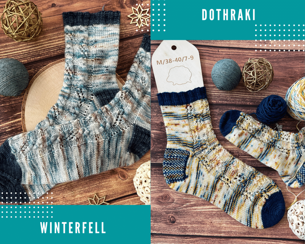 Winterfell et Dothraki, patrons de chaussettes (Appel au test) ! - Patron de tricot - Maloraé Designs