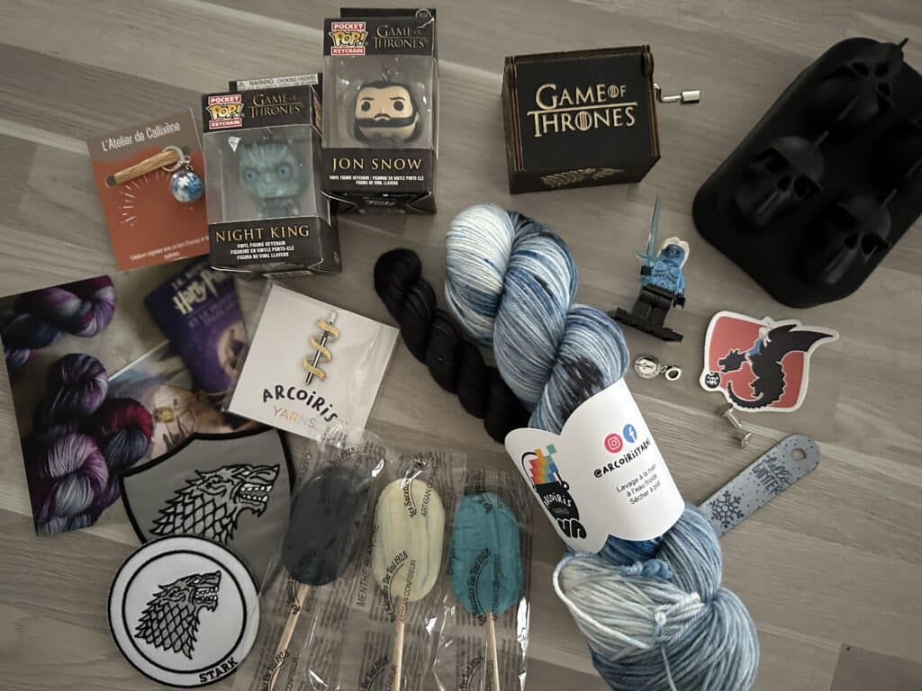 Box Game of thrones de Arco Iris yarns - Laine - Podcast Épisode 55 - Maloraé Designs