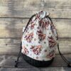 Panier projets tricot - Bouquets - base noire - Taille L - Accessoire tricot - Maloraé Designs