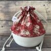 Panier projets tricot - Rose rouge - Taille M - Accessoire tricot - Maloraé Designs