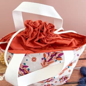 Panier projets tricot Nomade - Bouquets - Taille M - Accessoire tricot - Maloraé Designs
