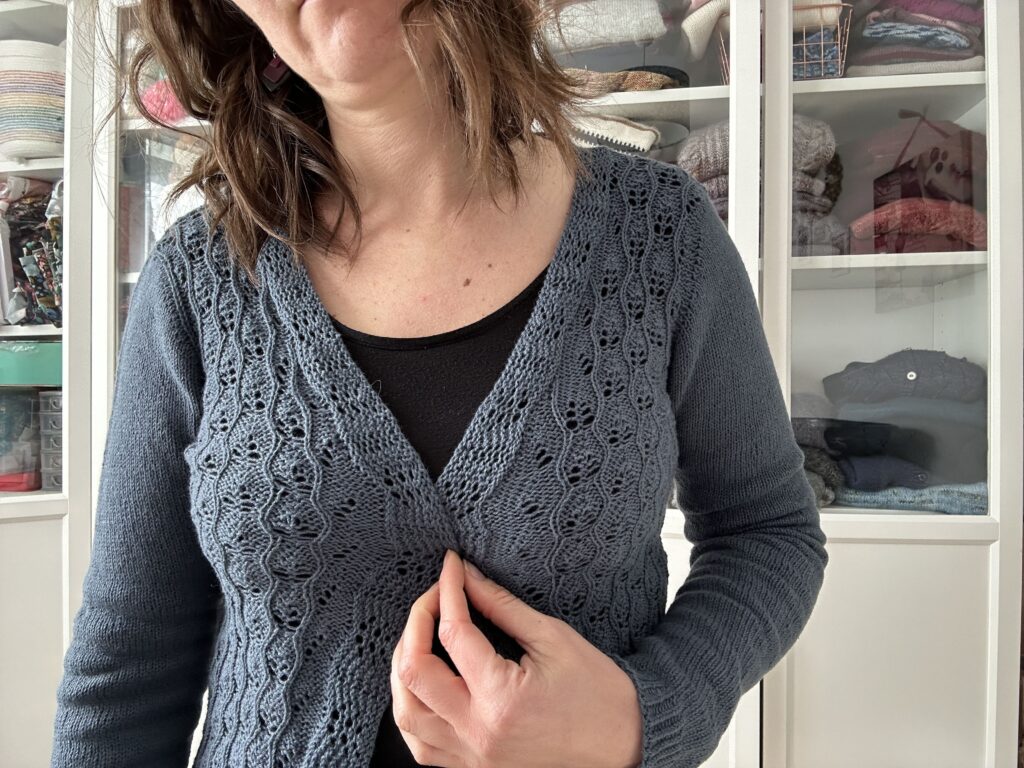 Plumbum, un joli gilet en dentelle ! (Appel au test) - patron de tricot pour femme - Maloraé Designs