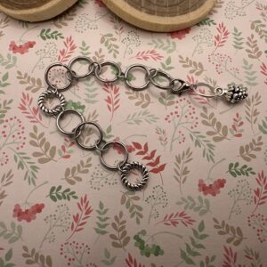 Compte-rangs tricot - Pomme de pin argent - Accessoires tricot - Maloraé Designs