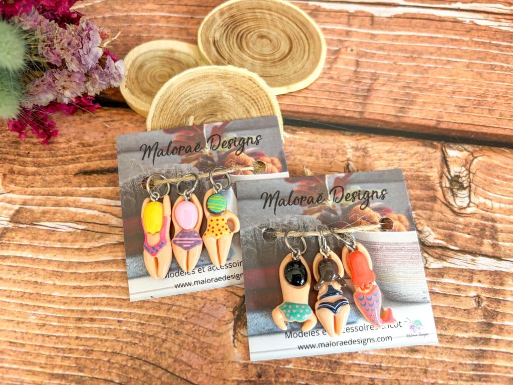 Lots Anneaux marqueurs tricot - Nageuses - Accessoires tricot - Maloraé Designs