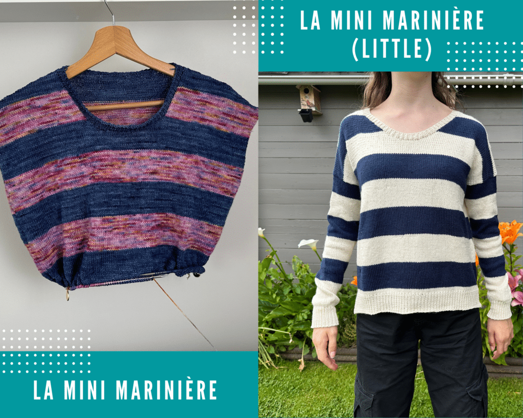 La mini marinière, un pull pour femme et enfant (appel au test) ! - Patron de tricot pour femme et enfants - Rayures - Maloraé Designs