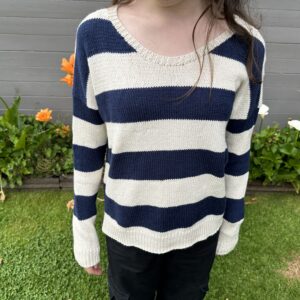 La mini marinière (Little) - Pull au tricot gratuit - enfant - Rayures - Maloraé Designs