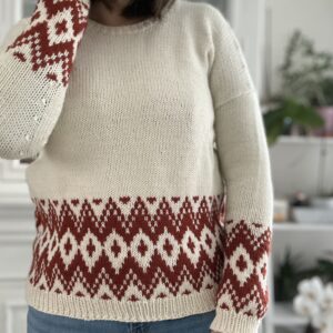 Tritoma - Patron de décembre 2024 - Pull au jacquard pour femme - Patron de tricot - Maloraé Designs
