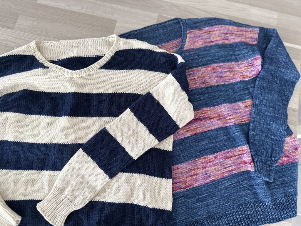La mini marinière, un patron tricot gratuit de pull rayé pour femme et enfant ! - Patron tricot - Maloraé Designs